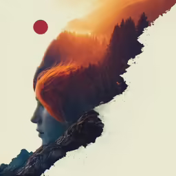 a person is facing the distance with the sun shining