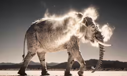there is a large animal with long horns
