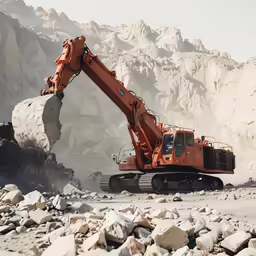 a large orange object is being lifted by an overweight truck