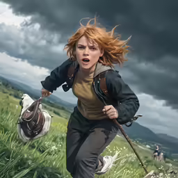 a person is carrying a camera while running