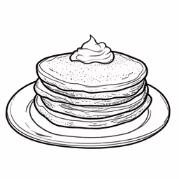 some pancakes are stacked up on a plate with butter on top
