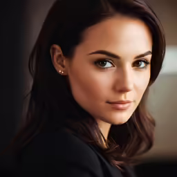 a very attractive young woman with blue eyes