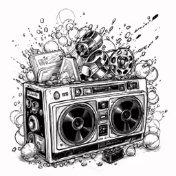an old boombox with a boomboard and a lot of speakers