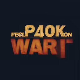 a logo with a message in red on black background
