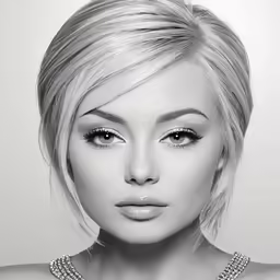 a woman with blonde hair and necklaces