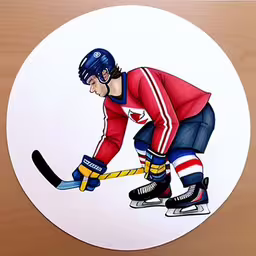 a hockey player holding the puck in his hand