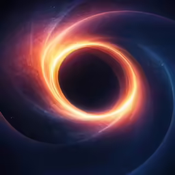 the black hole is surrounded by blue stars