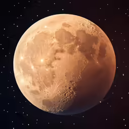 the moon and its shadow glow in a dark night sky