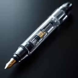 a pen that is on a black surface