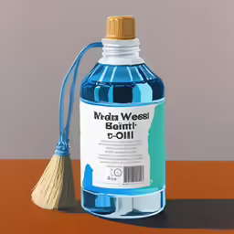 a bottle of water with the lid on a brown table
