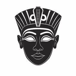 the egyptian mask with feathers and a long mustache