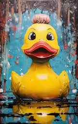 a rubber duck floating on top of a body of water