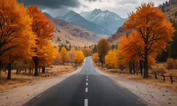 the road goes through a vast, remote mountain range