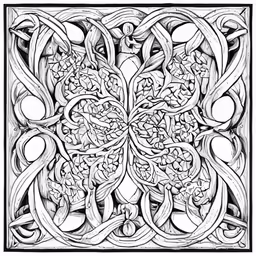 the intricately designed coloring book features celtic designs, including a flower
