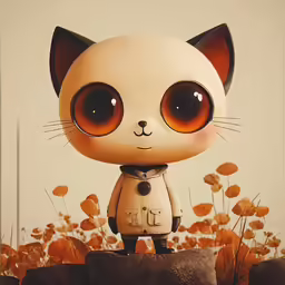 there is a digital drawing of a cat on the rocks