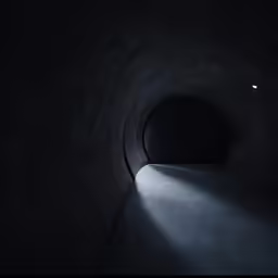 a long dark tunnel that has only one light at the end