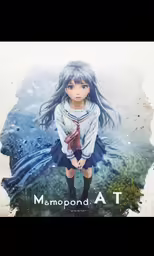 there is a digital painting with a woman on it