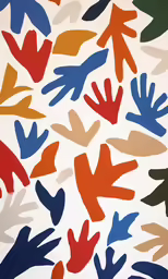 colorful, painted pattern with different colored arms