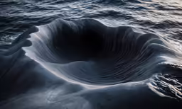 the ripples in the water make it look like it is floating on land