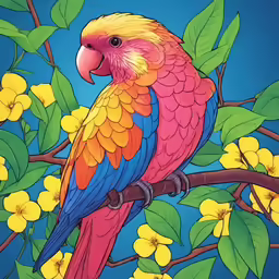 a colorful bird perched on a tree branch