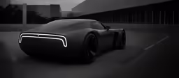 an futuristic looking car is shown in the dark