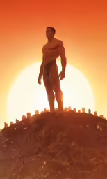 there is a man standing on top of a mountain