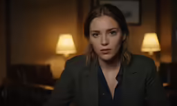 the girl has the suit jacket on