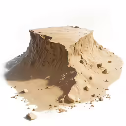 a piece of rock with mud on the side