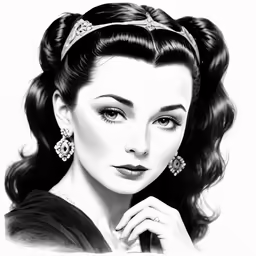 a drawing of a woman with long hair
