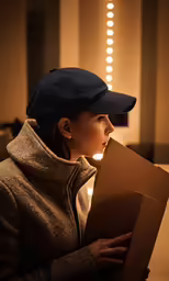 the woman in the hat has a paper in her hands