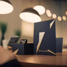 a smart phone and box on a table