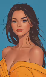 a portrait of a beautiful woman in yellow