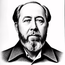 a man in black and white poses for a picture