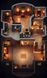 a large building with a lot of lights around it