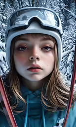 a beautiful young girl wearing skis and gear