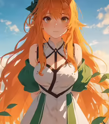 the girl in white dress is standing by herself