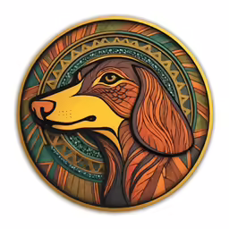 a decorative clock has a dog in it