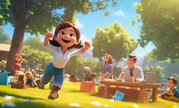 a woman in a scene from animation film