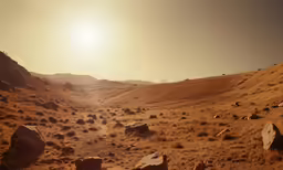 large rocks and dirt are on the ground near the hill