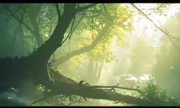 a big tree in the middle of a forest