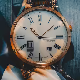 an old pocket watch with roman numerals, and gold case