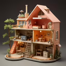 a model house that is very small in size