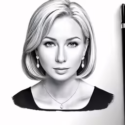 the author drawn by an artist in black and white