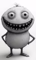 an animated monster with large, round eyes