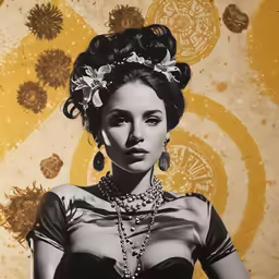 a woman with large breasts is posing in front of a wall