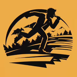 a person with a rifle running on the beach