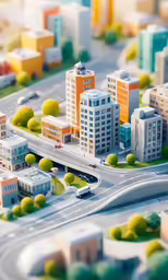 a model city with lots of tall buildings