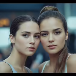 a couple of women standing next to each other