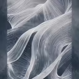 a white pattern on the wall that is very long