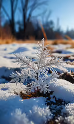 a single snow flake that is on some grass